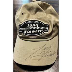 Tony Stewart Autographed Hat Cap Tan Tony Stewart Logo #20 Racing Nascar